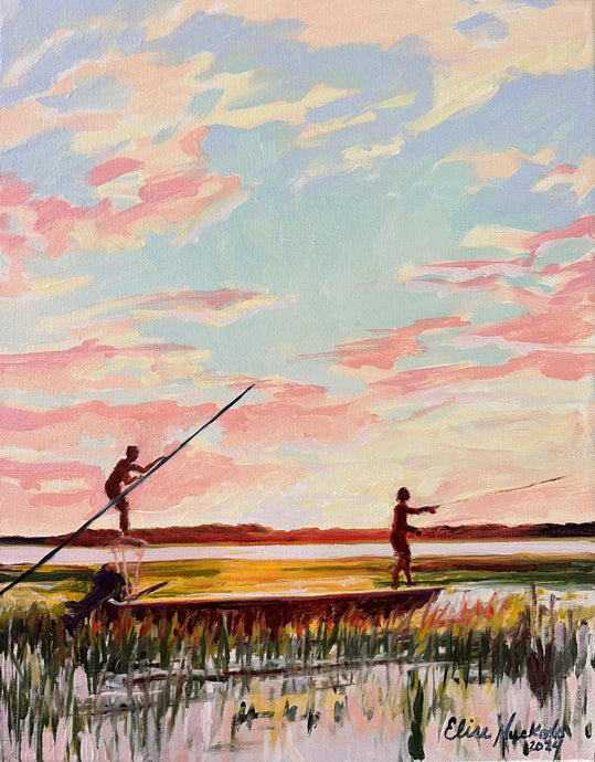 Fishing in the Marsh Grass